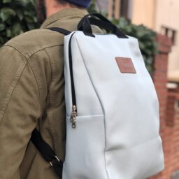 Sac à dos éthique et made in France déperlant bleu ciel